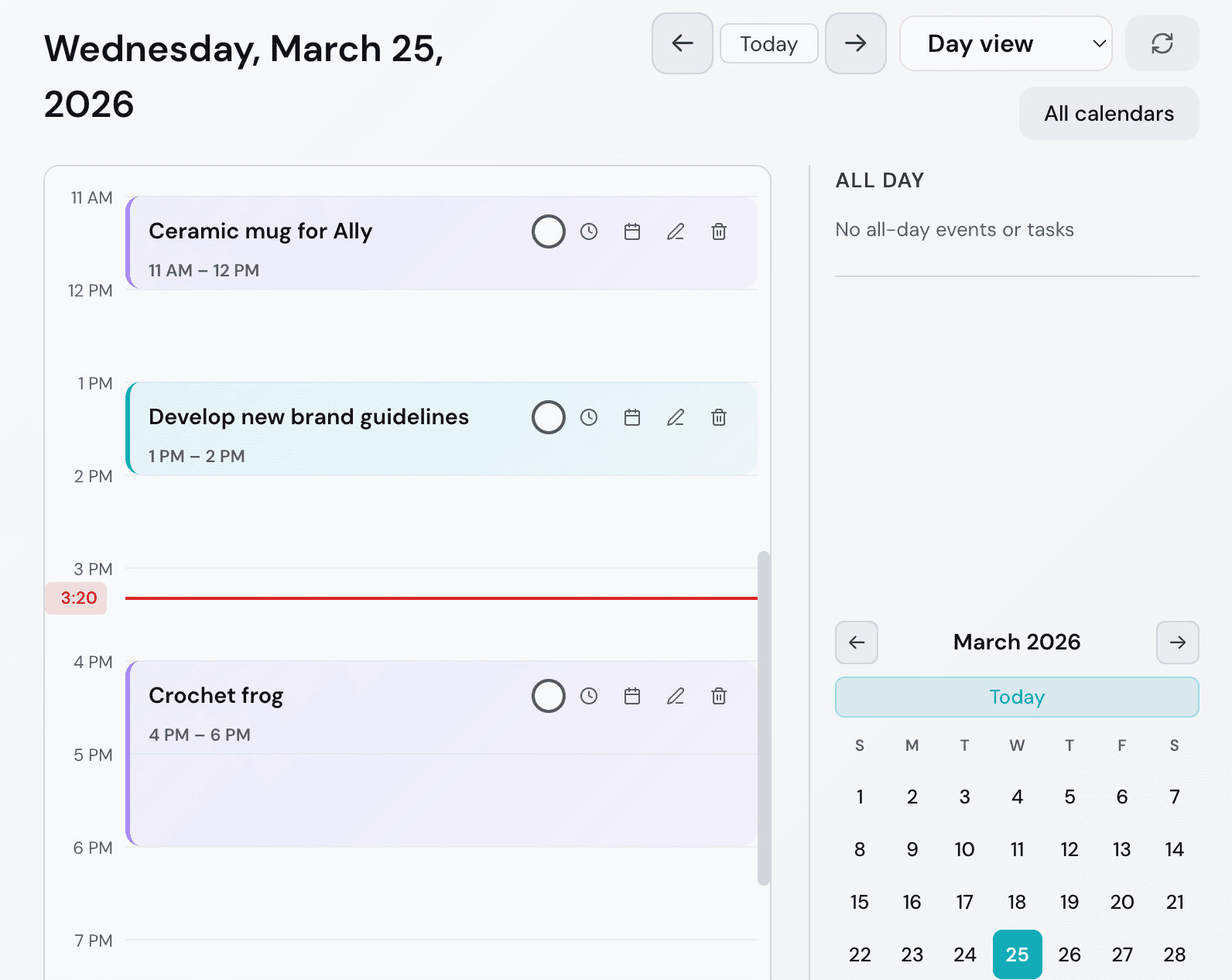 Calendar screenshot