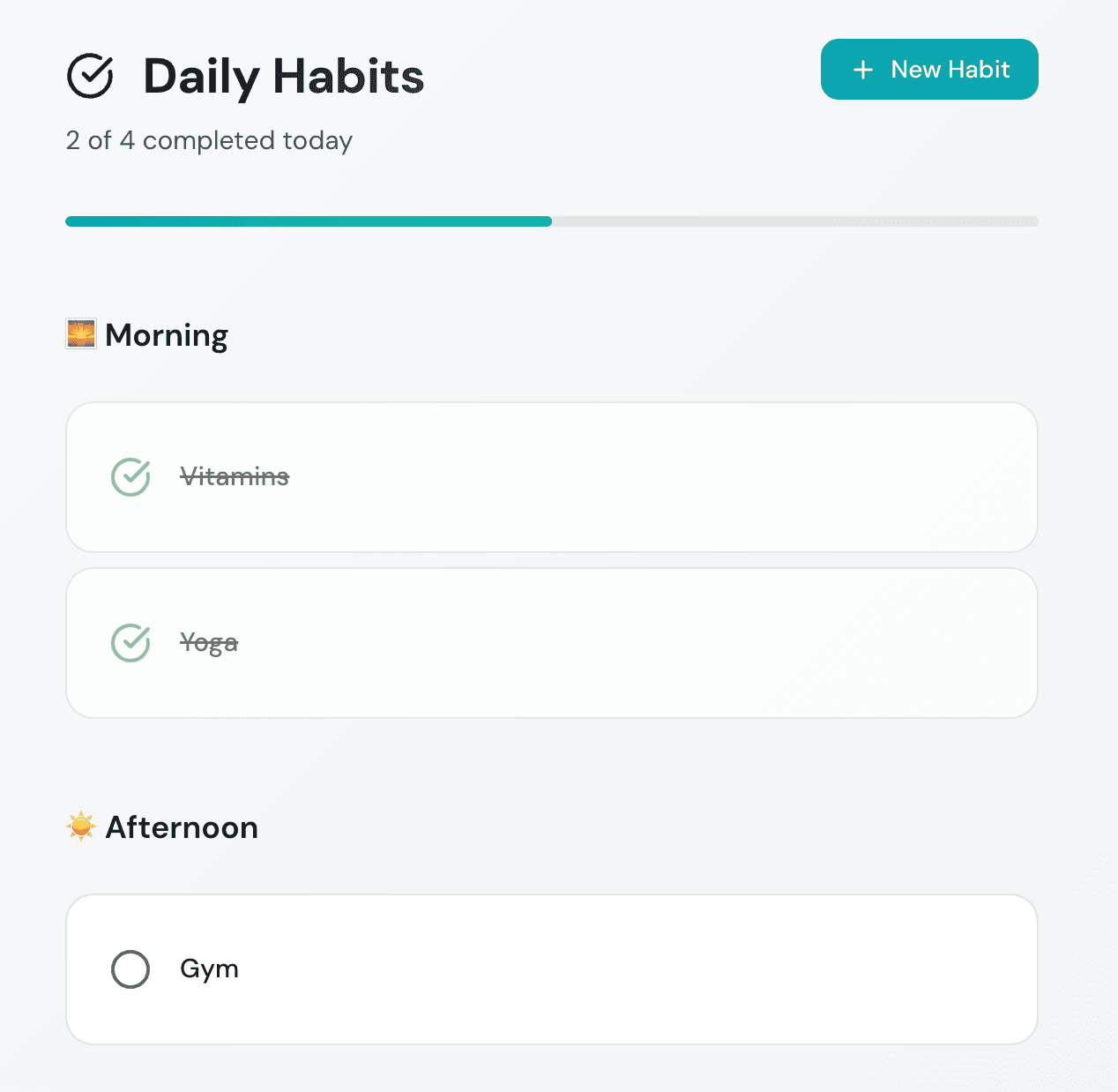 Habits screenshot