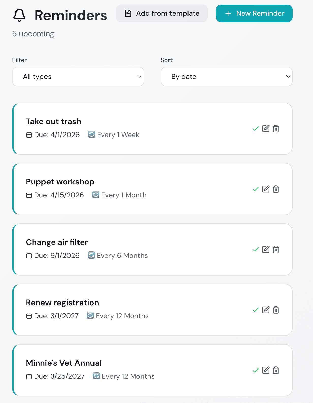 Reminders & follow-ups screenshot